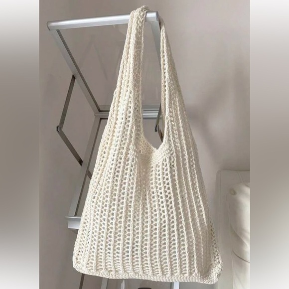 Handbags - Shein Beach bag cream lightweight knit